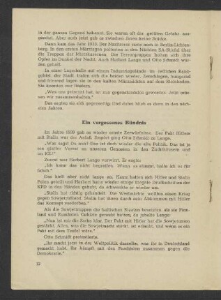Ein vergessenes Bündnis