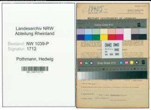 Entnazifizierung Hedwig Pothmann , geb. 15.12.1918 (Telefonistin)