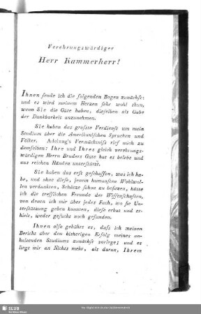 Verehrungswürdiger Herr Kammerherr!