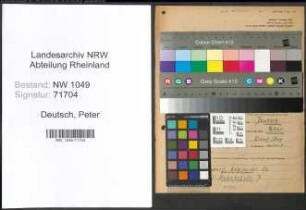 Entnazifizierung Peter Deutsch , geb. 15.09.1892 (Postinspektor)