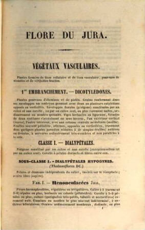 Flore du Jura : ou description des végétaux vasculaires qui croissent spontanément dans le jura suisse et Français plus spécialement dans le jura neuchâtelois. 1