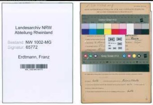 Entnazifizierung Franz Erdtmann , geb. 15.11.1883 (Pfoertner)