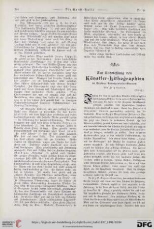 3: Zur Ausstellung von Künstler-Lithographien im Berliner Kunstgewerbe-Museum