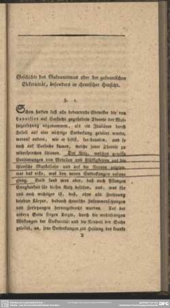 Geschichte des Galvanismus oder der galvanischen Elektricität, besonders in chemischer Hinsicht
