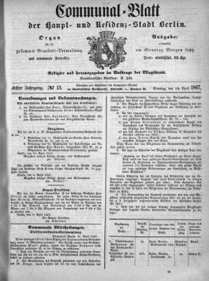 1867,15: No. 15, 14. April 1867