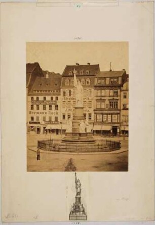 Das Siegesdenkmal (Germania-Denkmal) von Robert Henze, 1880-1949 auf dem Altmarkt in Dresden, für den Sieg über Frankreich im Deutsch-Französischen Krieg