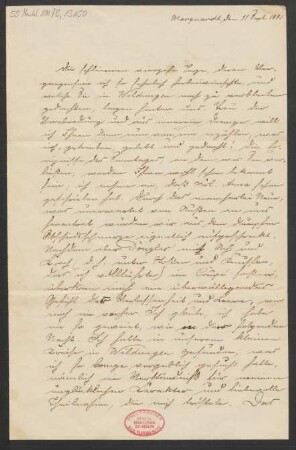 Brief an ... Schott : 11.09.1871