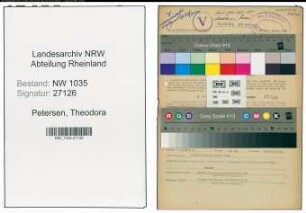Entnazifizierung Theodora Petersen , geb. 13.05.1898 (Kindergaertnerin)