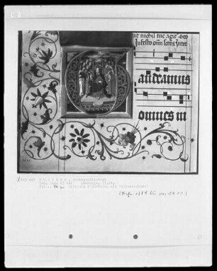 Graduale in zwei Bänden und ein dazugehöriges Antiphonar — Graduale — Initiale G mit Christus als Weltenrichter und umgeben von Engeln, Folio 94verso