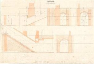 Gärtner, Friedrich von; München, Ludwigstr.; Staatsbibliothek - Keller (Schnitt)