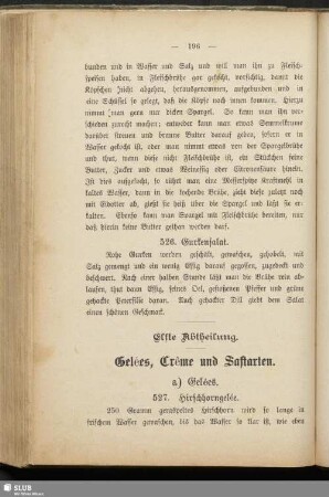 Elfte Abtheilung. Gelées, Crême und Saftarten