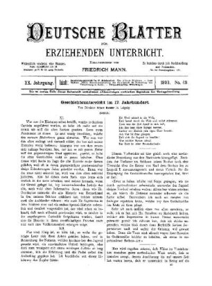 Geschichtsunterricht im 17. Jahrhundert : (Schluss)