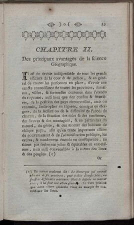 Chapitre II. Des principaux avantages de la science Géographique.