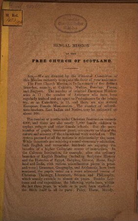 Bengal Mission of the Free Church of Scotland