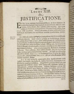 Locus XIII. De Iustificatione