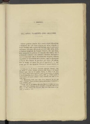 Dell'Antico Frammento Epico Bellunese