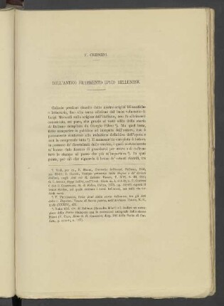 Dell'Antico Frammento Epico Bellunese