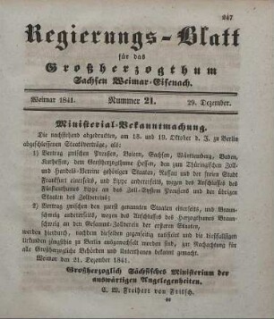 Nr. 21 : 29. Dezember 1841