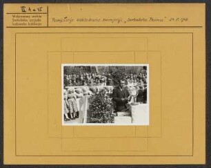 Festakt zur Grundsteinlegung für das Haus der Sorben, am 24.08.1947 in Bautzen. : Swjatočnosć połoženja zakłada Serbskemu domej, dnja 24.08.1947 w Budyšinje.
