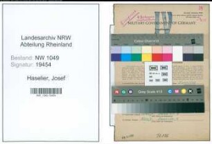 Entnazifizierung Josef Haselier , geb. 26.07.1885 (Lokfuehrer)