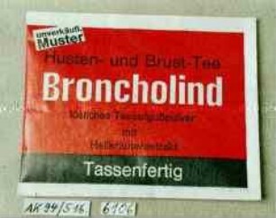 Probe/Musterpackung mit "Broncholind Husten- und Brust-Tee"