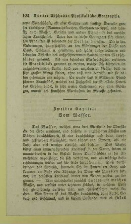 Zweites Kapitel: Vom Wasser