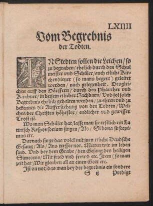 Vom Begrebnis der Todten.