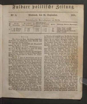 Mittwoch, den 28. September. 1831