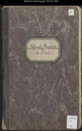 Schulchronik der Volksschule Hangelar, Band 2 [Fotokopie in Handbibliothek, Signatur S06B Chha2]