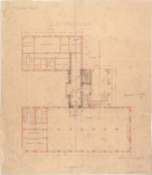 Fischer, Theodor; Würzburg, Münsterplatz; Sparkasse - Grundriss 1. OG