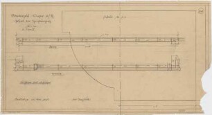 Billing, Hermann; Singen; Krankenhaus - Steinmetzarbeiten: Gesims am Haupteingang (Grundriss; Ansicht; Schnitt; Detail)