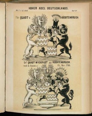 Taf. 77. Fhr: Quadt v: Hüchtenbruch. - Grf: Quadt-Wyckradt gen: Huchtenbruch.