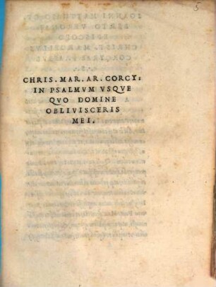 In Psalmum usque quo domine oblivisceris mei