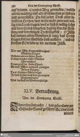 XLV. Betrachtung. Von der Creutzigung Christi