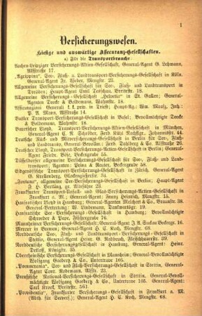 Versicherungswesen.