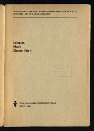 1980: Klassen 1 bis 4