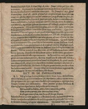 Sect. III. De Emendatione.