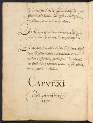 XI. De Lectionibus et feriis.