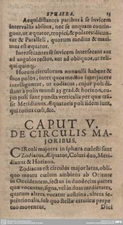 CAPUT V. DE CIRCULIS MAJORIBUS.