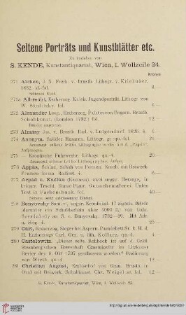 Seltene Porträts und Kunstblätter etc. (Nr. 271-323)