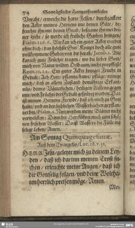 Am Sontag Quinquagesimae