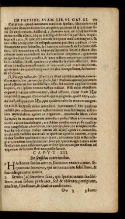 Caput XII. De sensibus interioribus.