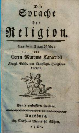 Die Sprache der Religion : Aus d. Franz.