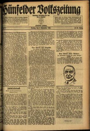 Ausgabe vom Freitag, den 05. November 1920.