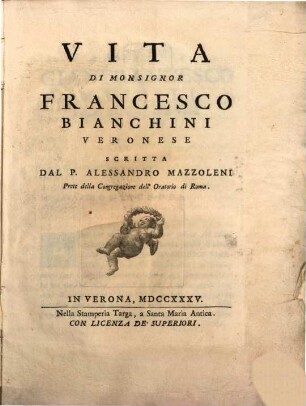 Vita di monsignor Francesco Bianchini Veronese