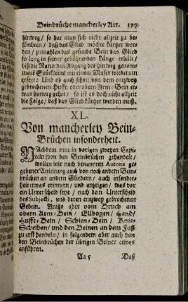 XL. Von mancherley Bein-Brüchen insonderheit.