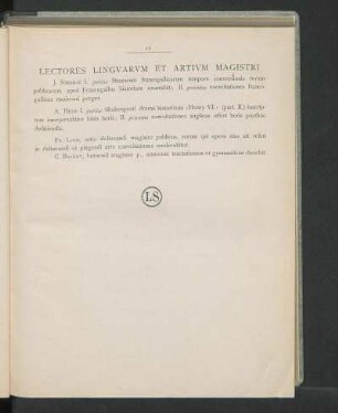 Lectores Lingvarvm Et Artivm Magistri