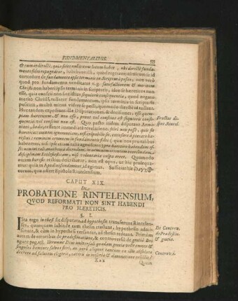Caput XIX. De Probatione Rintelensium, Quod Reformati Non Sint Habendi Pro Haereticis.