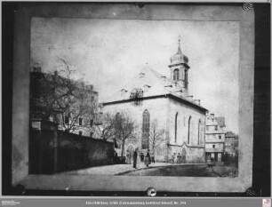 Peterskirche: Ansicht von der Schäfergasse, links Hinter der Peterskirche 11