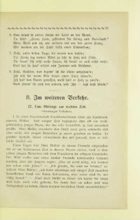 B. Im weiteren Verkehr